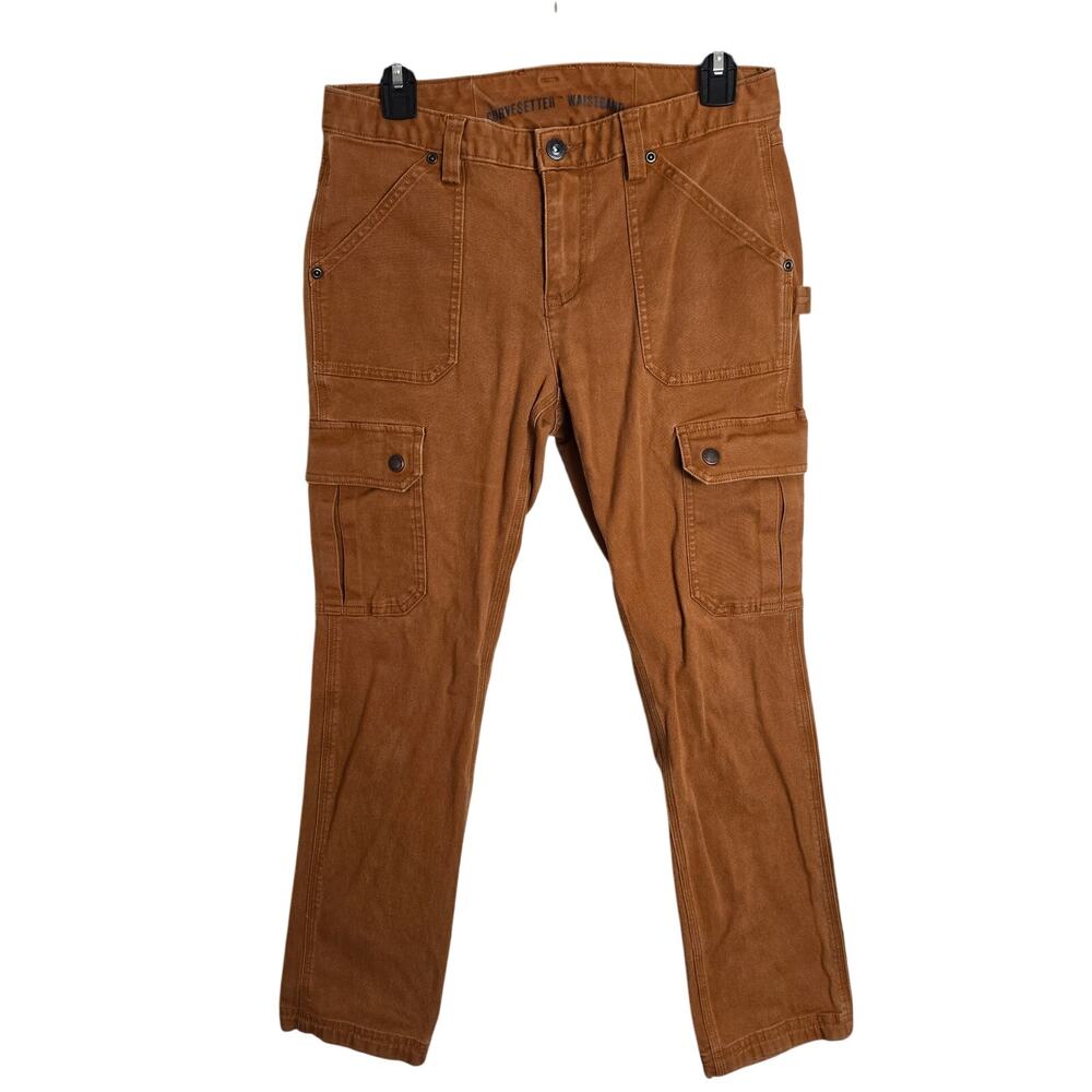 Duluth Trading Co Curvesetter Waistband Cargo Pants Orange Size 4